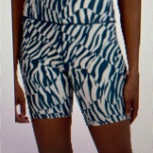 Zebra Print High Waist Bike Shorts In Multi Zebra Spin Size XS
